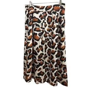 Hayden LA Angeles Brown/Black Leopard A-Line Midi Skirt - Size Large